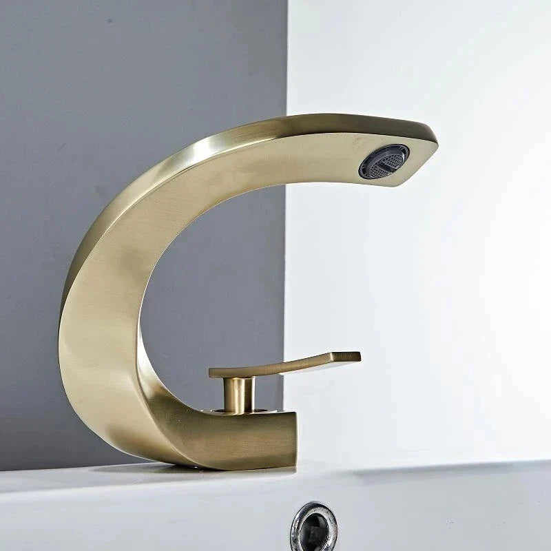Gold White Basin Faucet