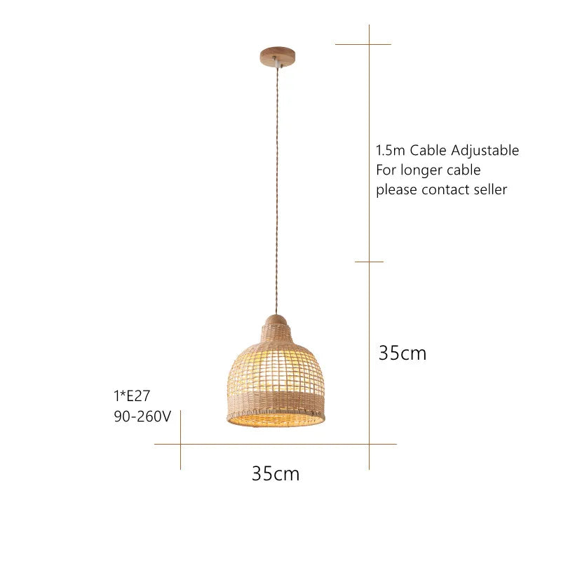 Decorbites™ Bambus-Pendantlampen im handgefertigten natürlichen Wabi-Sabi-Stil für Zuhause, Esszimmer, Bartheke
