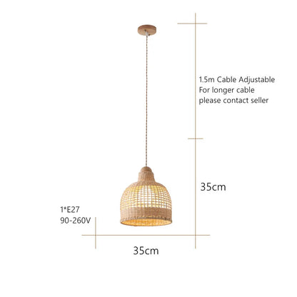 Decorbites™ Bambus-Pendantlampen im handgefertigten natürlichen Wabi-Sabi-Stil für Zuhause, Esszimmer, Bartheke