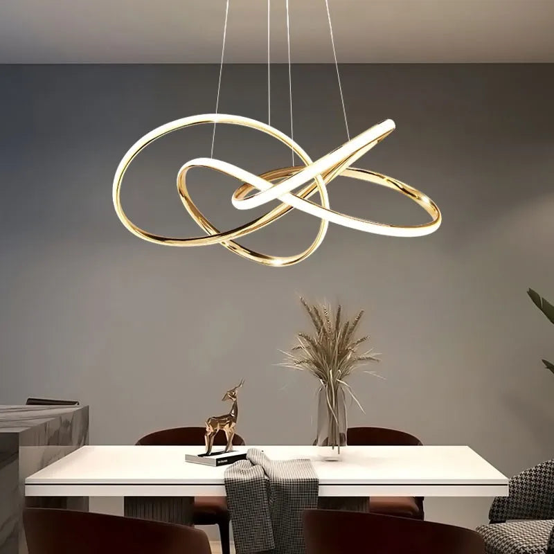 DecorBites™ Gold Ring Chandeliers for Modern Dining Room Luxury Bedroom Lighting