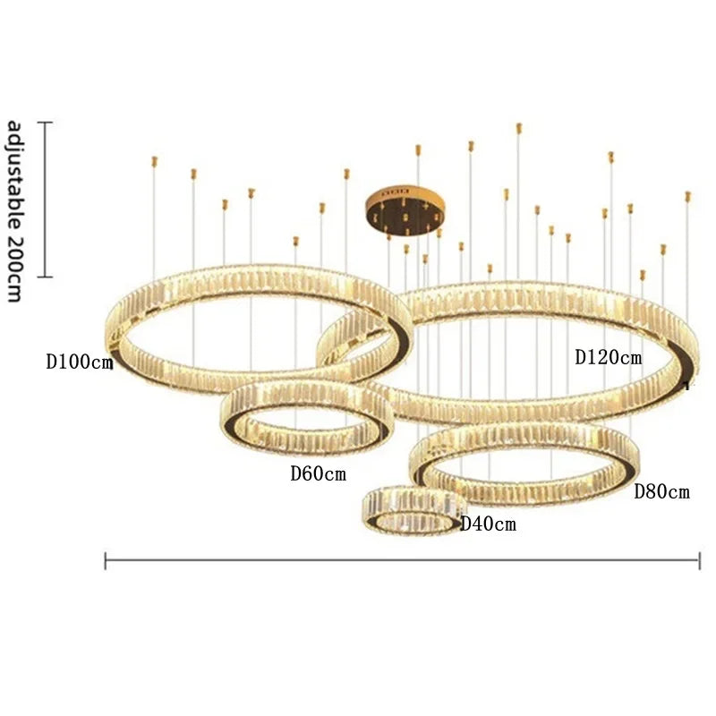 Gold Crystal Round Pendant