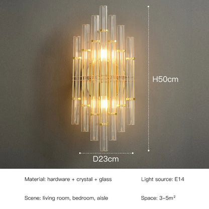 DecorBites™ Crystal LED Wall Lamps: Elegant Gold Wall Sconce Lights for Luxury Home Decor