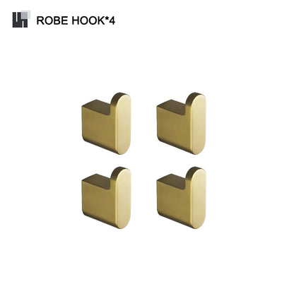 Decorbites™ Gold-Badaccessoires-Set: Handtuchstange, Toilettenpapierhalter, Handtuchhalter, Haken