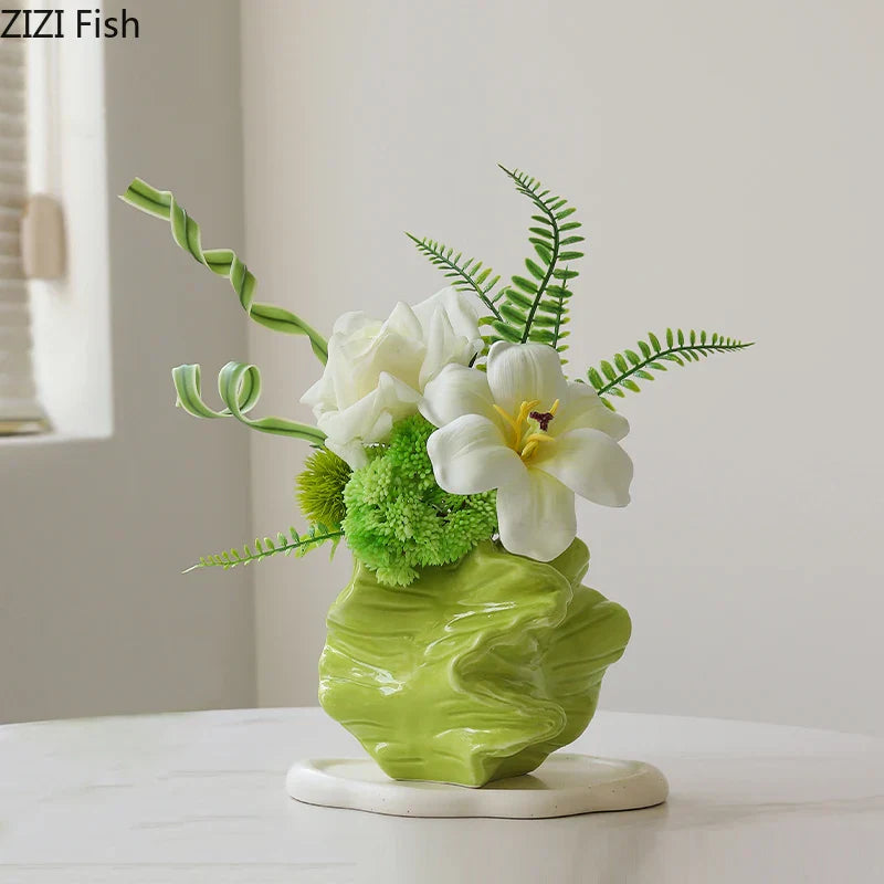Green Ceramic Plant Vase