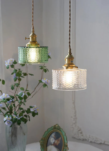 Decorbites™ Glas-Schirm-Kronleuchter-Deckenlampe für Schlafzimmer Esszimmer Grün Vintage LED