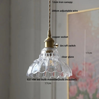 Decorbites™ Grüne Glas LED Hängelampe | Modern Nordisch Holz Walnuss | Messingknopf-Schalter | Hängelicht