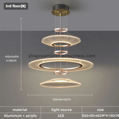 DecorBites™ Double Pendant Chandeliers LED Hanging Ceiling Lamp for Living Room Kitchen Island