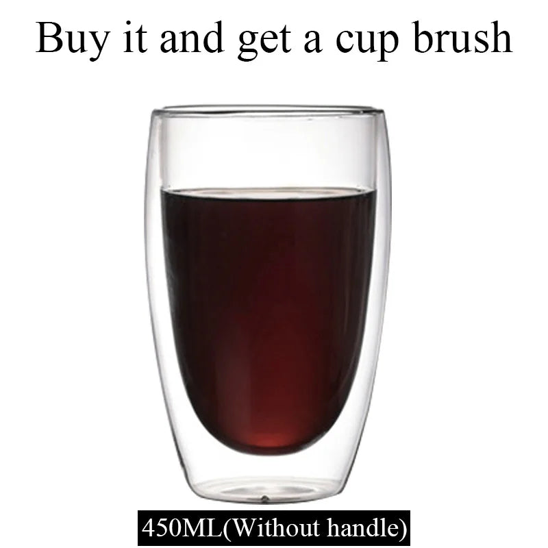 Decorbites™ Doppelwandige Borosilikatglas-Tasse hitzebeständiger Tee-Kaffee-Becher