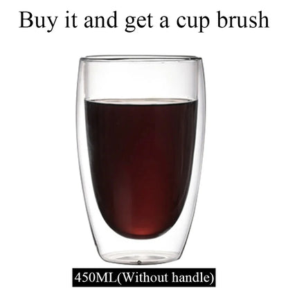 Decorbites™ Doppelwandige Borosilikatglas-Tasse hitzebeständiger Tee-Kaffee-Becher