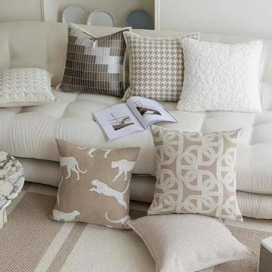 DecorBites™ Geometric Jacquard Cushion Cover Modern Luxury Decorative Pillows