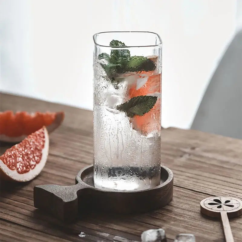 Decorbites™ Kreatives Quadratisches Glas-Kaltgetränke-Becher – Große Kapazität für Eiskaffee und Milchtee