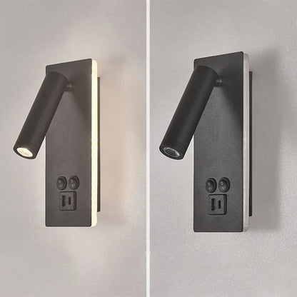 Decorbites™ Schwarz-Messing LED-Wandleuchte mit USB-Anschluss & Schalter - 3W-Scheinwerfer für das Schlafzimmer
