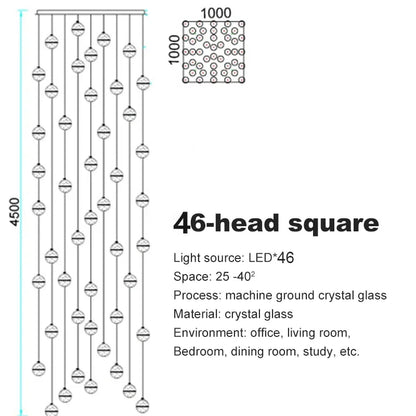 Modern Spiral Crystal Ball Staircase Pendant Chandelier