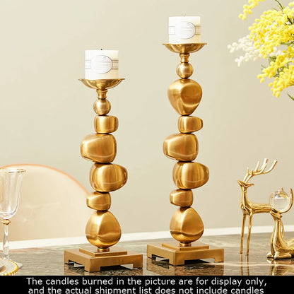 Decorbites™ Goldlegierter Stein-Stapel-Leuchter-Ornament Heimduftbehälter
