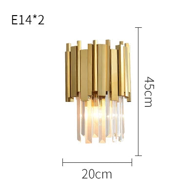 Decorbites™ Kristall Goldene LED Wandleuchte Edelstahl Postmodern Art Deco Wandlampe