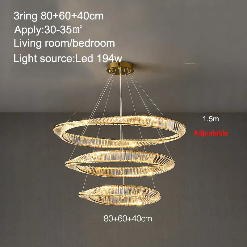 Decorbites™ Kristallring-Deckenleuchte – Moderner Luxus-LED-Kronleuchter für Schlafzimmer und Wohnzimmer
