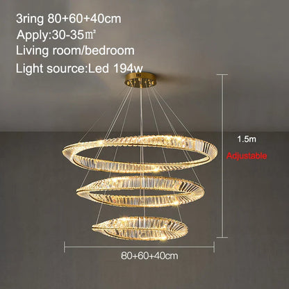 Decorbites™ Kristallring-Deckenleuchte – Moderner Luxus-LED-Kronleuchter für Schlafzimmer und Wohnzimmer