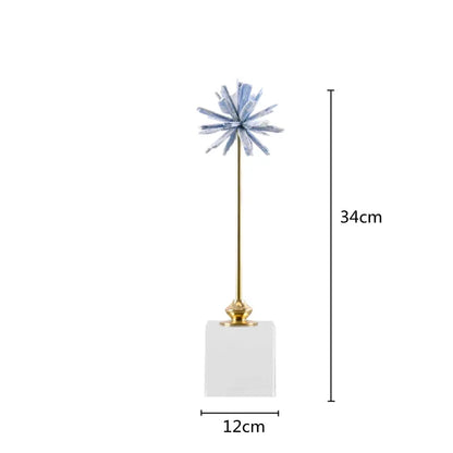 DecorBites™ Crystal Agate Handmade White Flower Home Decor Figurine