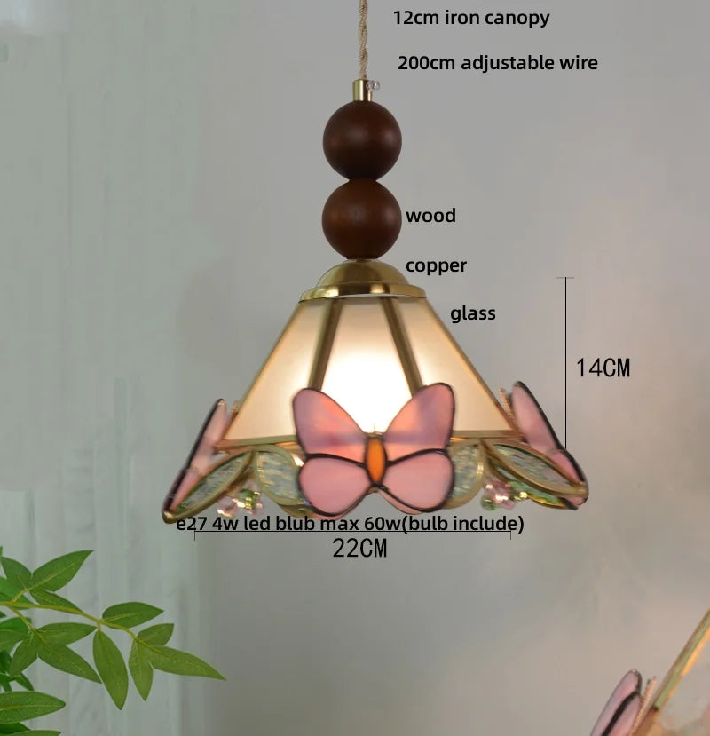 Decorbites™ Klar-Glas-LED-Pendantleuchte Tiffany-Schmetterling Hängelampe