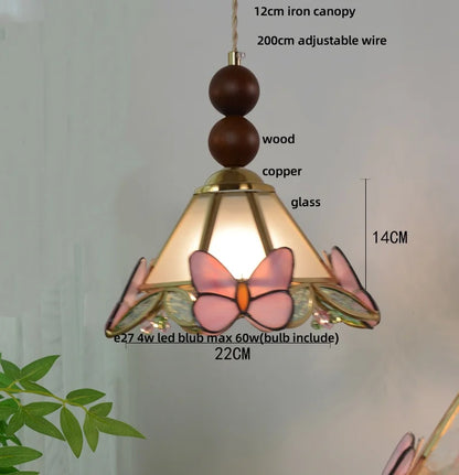 Decorbites™ Klar-Glas-LED-Pendantleuchte Tiffany-Schmetterling Hängelampe