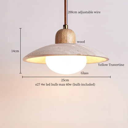 Decorbites™ Glas-Stein-LED-Pendantleuchten - Gelber Travertin Vintage-Hängeleuchte