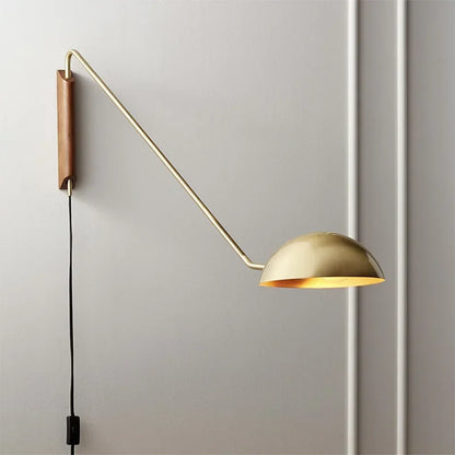 Decorbites™ verstellbare Metall-Holzwandlampe LED E27 Schwenkarm-Wandleuchte für das Wohnzimmer