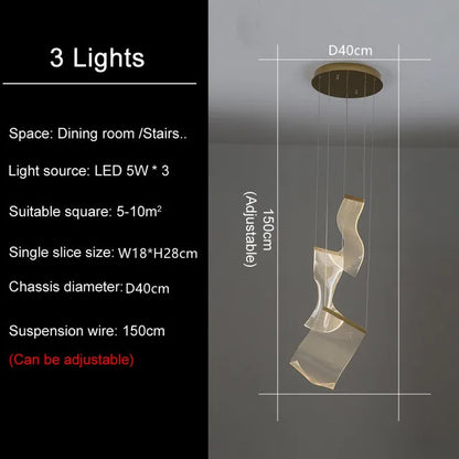 DecorBites™ LED Light Guide Ceiling Chandelier Modern Novelty for Living Room Decor Lighting