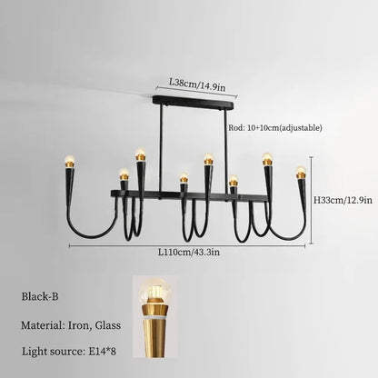 Decorbites™ Französischer Stil Schwarzes Anhängerleuchte Luxuriöse LED-Kronleuchter Raumdekoration