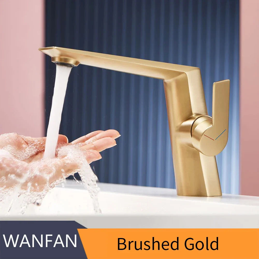 Brushed Gold Bathroom Faucet Precise Craftsmanship