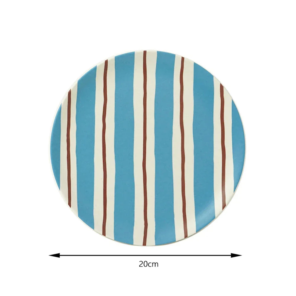 Decorbites™ Koreanischer Stil Rundes Essensgeschirr aus Bambusfaser für Desserts, Früchte und Kuchen