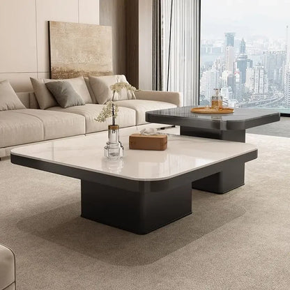 Decorbites™ Leichtes Luxus-Fels-Quadratisches Couchtisch Modern Minimalistisch Wohnzimmer-Kombination
