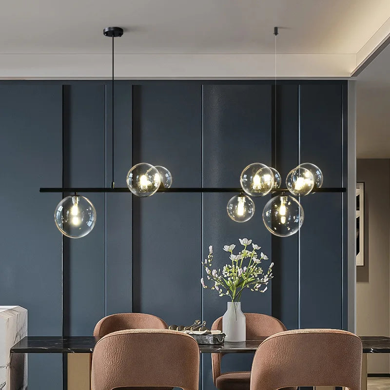 DecorBites™ Glass Ball Pendant Light: Nordic LED Hanging Lamp for Dining Room, Bedroom, Cafe