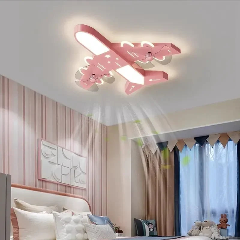 Decorbites™ Kinderzimmer Flugzeug Deckenventilator Leuchte