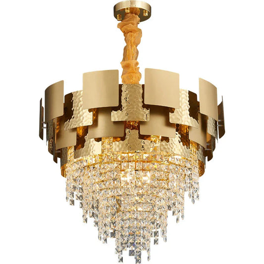 Decorbites™ Golden Crystal Edelstahl-Hängeleuchte für stilvolles Foyer