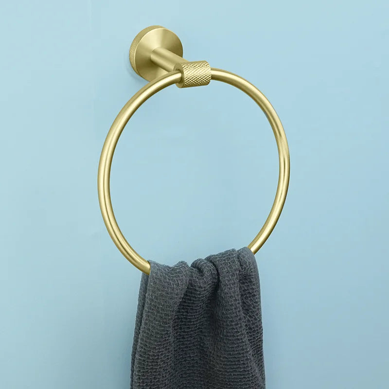 Decorbites™ Gold-Hardware-Set: Handtuchhalter, Toilettenpapierhalter, Bademantel-Haken, Becherhalter