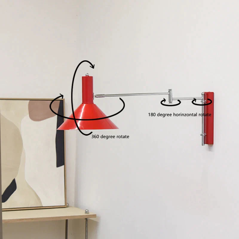 DecorBites™ Industrial Metal Wall Lamp with Extendable Arms for Bedside Reading