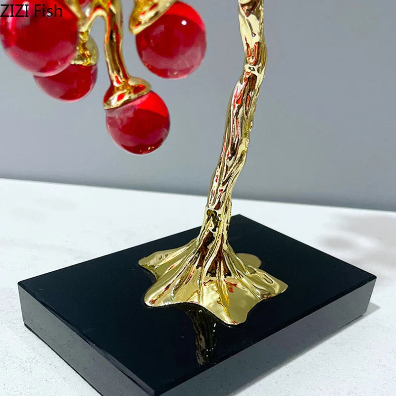Decorbites™ Kristall-Trauben-Baumornamente Vergoldete Ranke Wohnraum-Dekoration Wohnzimmer Schreibtisch Ästhetik