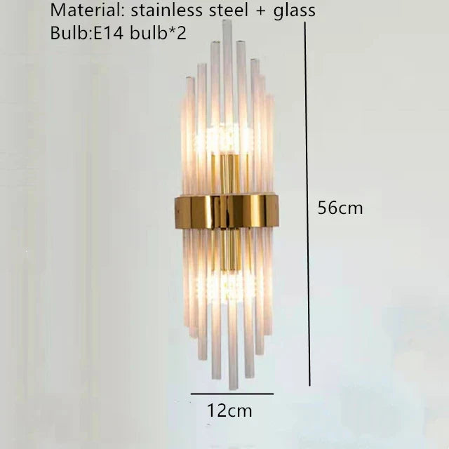 DecorBites™ Clear Crystal LED Wall Lamp Stainless Steel Sconces