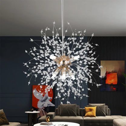 Decorbites™ Dandelion-Kronleuchter 8-Licht-Sputnik-Pendantleuchte Gold/Silber Wohnzimmerarmatur