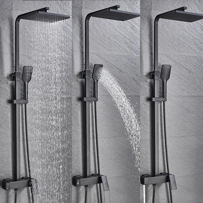 Decorbites™ Schwarze Messing-Duscharmatur mit 8" Regendusche und Wannenarm