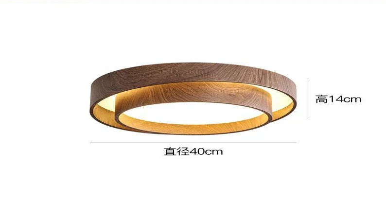 Decorbites™ Japanischer Walnuss-Schlafzimmer-Deckenleuchte Wabi-Sabi-Holzmaserung Augenschonung Studienleuchte.