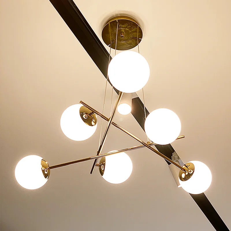 Decorbites™ Französischer Glasball-Lüster Vintage LED-Deckenpendellampe