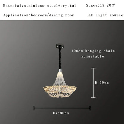 DecorBites™ Crystal Ceiling Chandelier - Elegant Two-story Room Decor