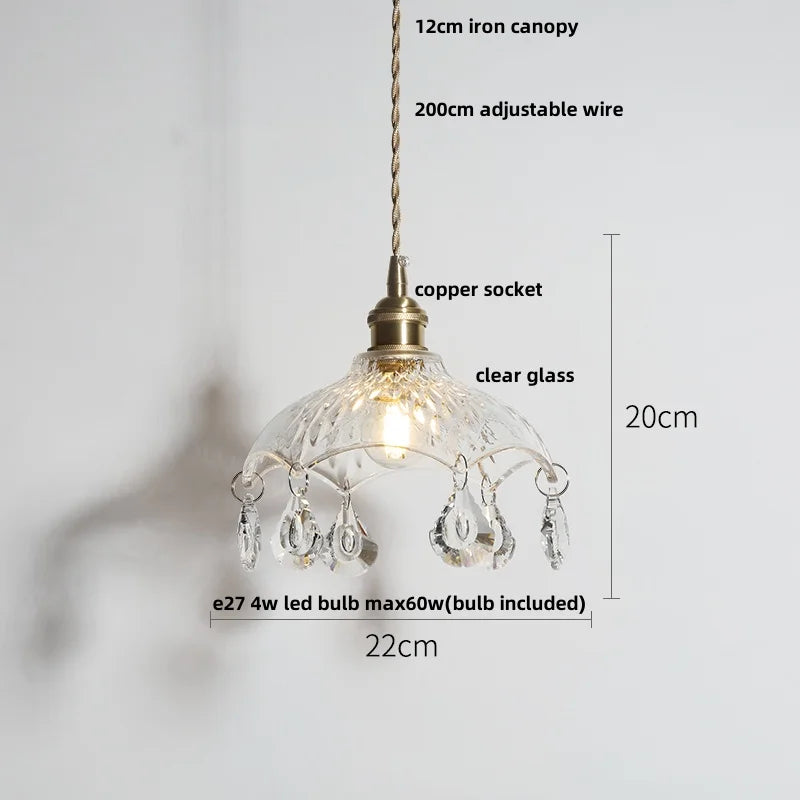 DecorBites™ Green Glass LED Pendant Lights, Adjustable Nordic Modern Hang Lamp for Bedroom, Kitchen, Hotel