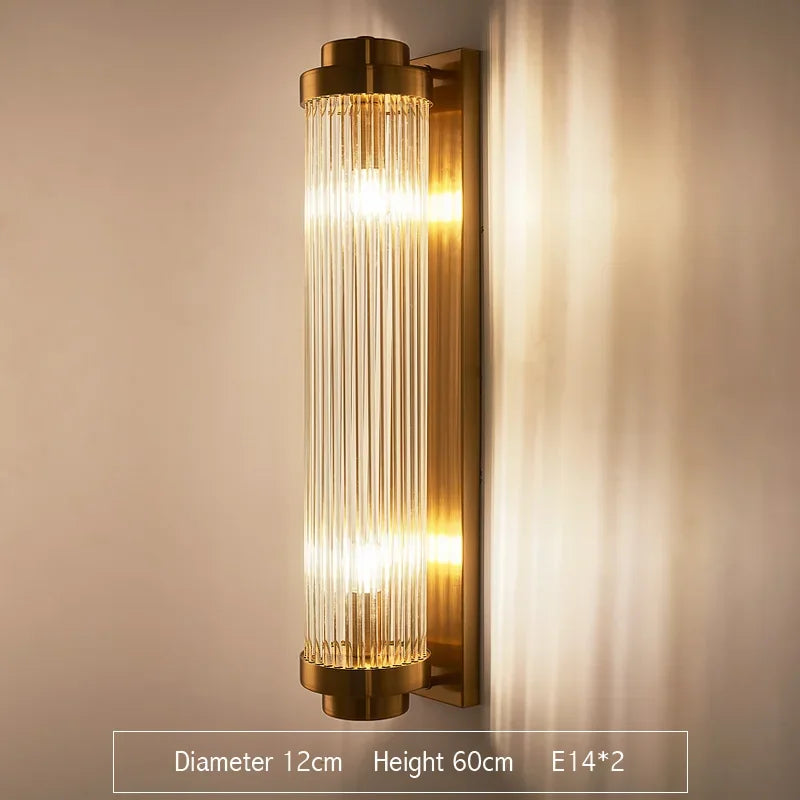 DecorBites™ Crystal Gold LED Wall Sconce Modern Light for Bedroom Living Room Home Decor