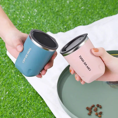 DecorBites™ 300ml Stainless Steel Vacuum Flask Thermal Travel Mug Cup