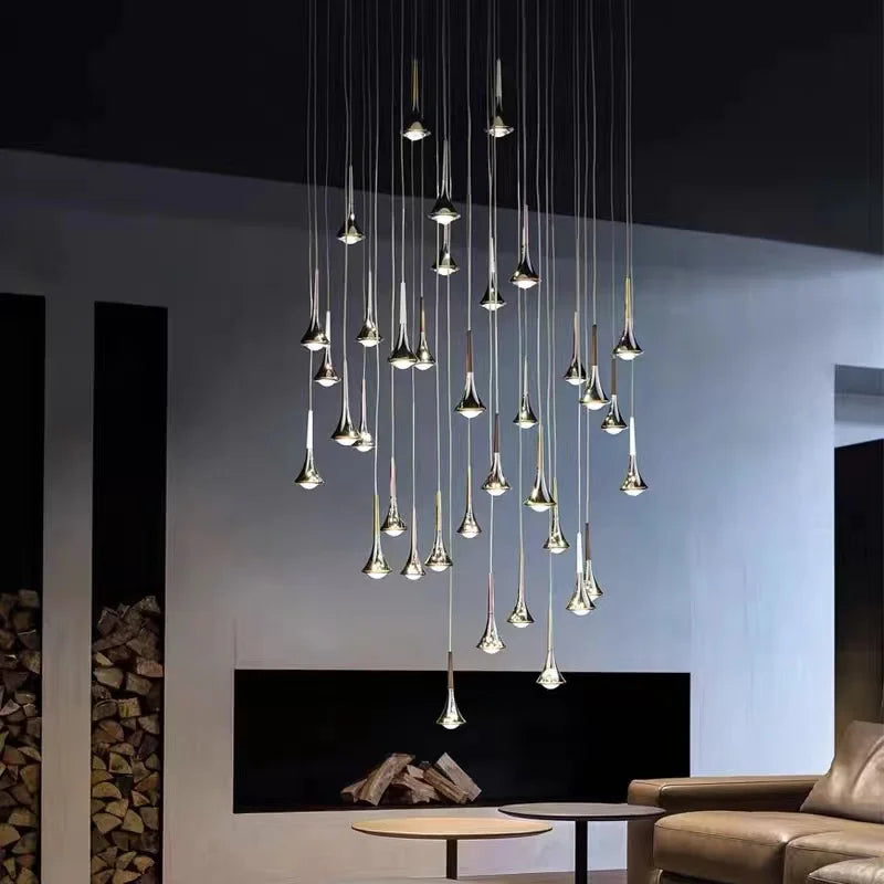 Decorbites™ LED-Studio-Regen-Treppenleuchter: Nordische Innenbeleuchtung, kreatives Design für Barinsel