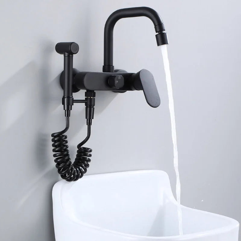 Decorbites™ Duale Loch Küchenmischtapfen Schwarz Messing Chrom Küchenarmatur