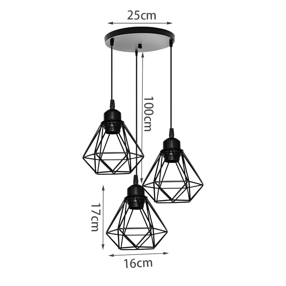 DecorBites™ Iron Frame Pendant Chandelier for Modern Indoor Lighting