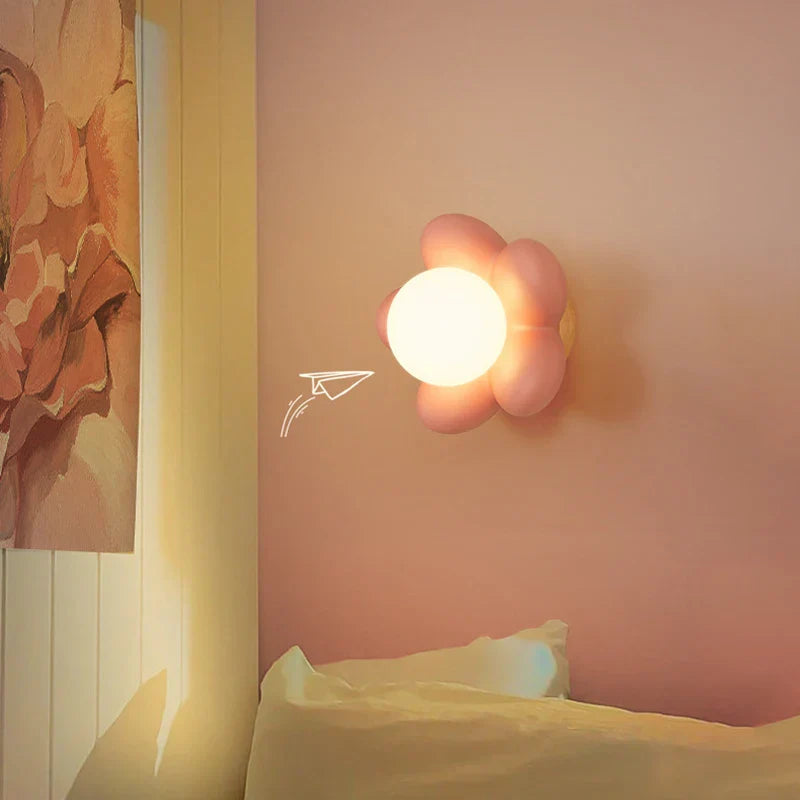 DecorBites™ Cream Flower Wall Lamp: Nordic Style Indoor Lighting for Living Room and Bedroom